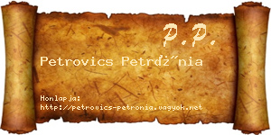 Petrovics Petrónia névjegykártya